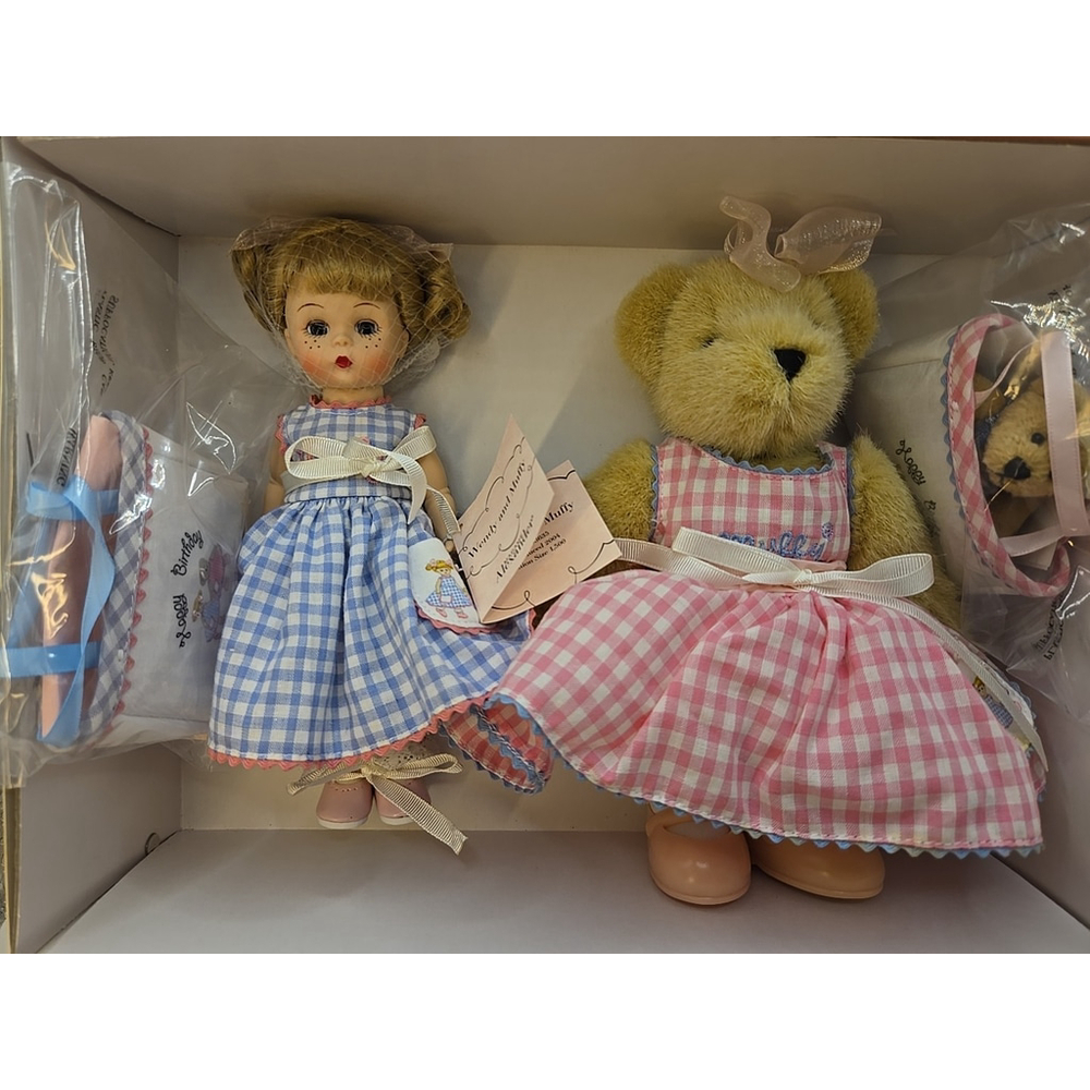 Rare LE Madame Alexander WENDY AND MUFFY 8" DOLL/BEAR SET 33635 COA #796 of 1500